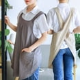 thumbnail image 4 of Solid Color 2 Pockets Kitchen Accessories For Cooking Baking Cleaning Gardening Womens Bib Aprons Burp Cloths Cooking Clothes GREY, 4 of 8