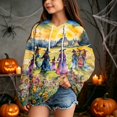 thumbnail image 5 of Abcomgle Halloween Hoodies for Girls 7-8 Spooky Witches Gathering Print Sweatshirts with Hooded Preppy Long Sleeve Pullover Sweatshirts with Pocket Fall Holiday Shirt for Teen Girls, 5 of 5