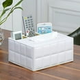 thumbnail image 2 of Dsseng Tissue box [refined] retro leather multifunctional remote control stationery napkin rack storage box modern facial tissue drawer storage box-suitable for home office supplies box, 2 of 5
