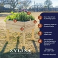 thumbnail image 2 of Zylina Raised Elevated Wood Planter Garden Bed Box Stand with 4 Way Divider for Backyard, Patio - Natural 20"(L) x 20"(W) x 20"(H), 2 of 8