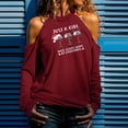 thumbnail image 2 of Mujeres Casual O-cuello fuera del hombro Navidad Impreso Hollow Out Blusa de manga larga Tops Pompotops gfhjh10789, 2 of 4