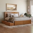 thumbnail image 1 of Madison King Wood Platform Bed with Footboard & Storage Drawers in Light Toffee, 1 of 23