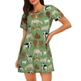 thumbnail image 1 of Easygdp Cows And Calves Camisón de manga corta para mujer, informal, estampado, 1 of 6