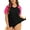 001-Black Pink, variant on Ladies Plus Size 4X Surfing Swim Shirts Short Sleeve Swimsuit Tops Leaves Raglan Tee Rash Guard UPF 50+ Sun Protection Tee 4XL 24W 26W
