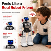 Smart Robot Toy for Kids Ages 4-9, Large 15-inch Programmable Interactive Gift with Remote and Gesture Control, LED Face, Music and Dance