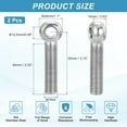 thumbnail image 2 of Uxcell 2 Pcs M16x80mm Shoulder Swing Lifting Eye Bolt, 304 Stainless Steel Metric Full Thread Fisheye Eye Slip Hole Screw Rigging Bolt Metal Fasteners Screws, Silver Tone, 2 of 7