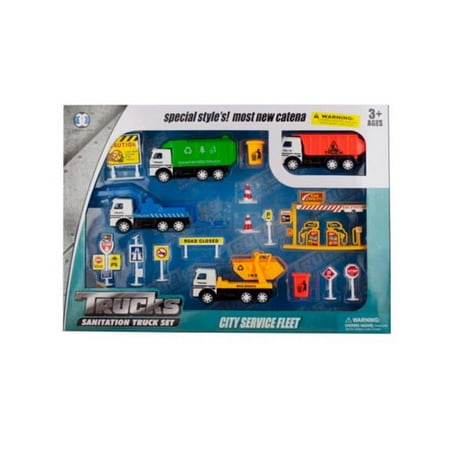 Performance Friction 2 Piece - Kole Imports KL221-2 Friction Powered City Work Truck Play Set, 2 Piece