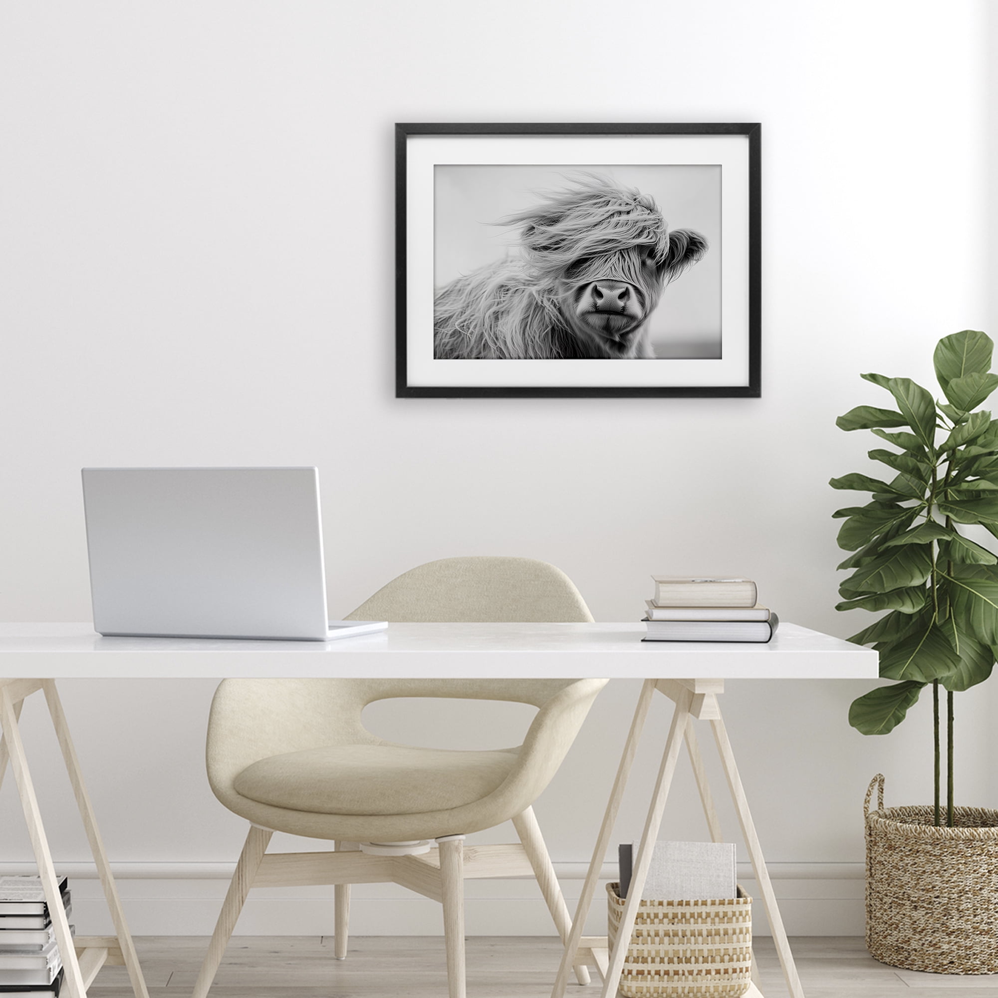 Stupell Industries Easy Breezy Highland Black Framed Print Under Glass, design by Tina LeCour