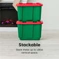 thumbnail image 5 of IRIS USA 11.5Gal/46Qt Heavy-Duty Stackable Plastic Holiday Storage Bin Tote Container with Quick Snap Lid - 4 Pack, 5 of 7