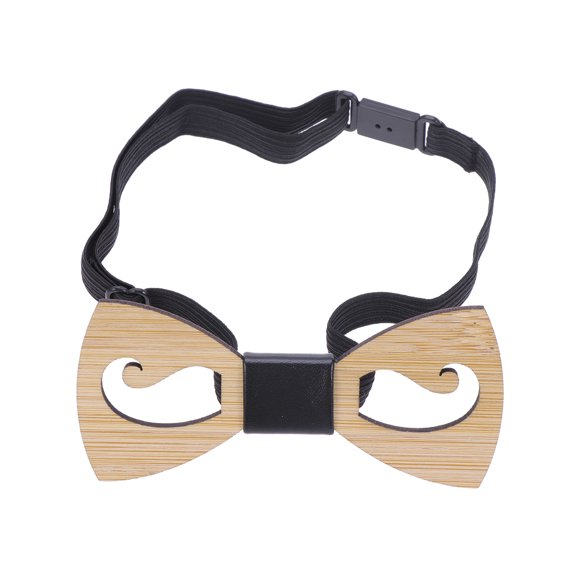 Pajarita de madera con patrón artesanal, lazo creativo con forma de bigote ahuecado, decoración de fiesta, cuello de vestir para hombre para fiesta de boda