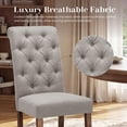 thumbnail image 5 of Upholstered Parsons Dining Chairs Set of 4, Button Tufted High Back,Light Grey, 5 of 9