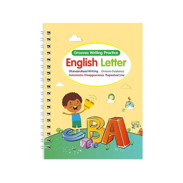 4Pcs Writing Workbook Reusable Handwriting Workbook Alphabet Tracing Book, Magic Practice Copybook for PreSchòòl Kids, Learn Letters Numbers with Pen