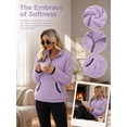thumbnail image 5 of Cuteduck Women's plush sweatshirt long sleeve half zip pullover Top Winter Fleece hoodie S-2XL, 5 of 9