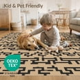 thumbnail image 4 of ODIKA 4'x6' Black Ivory Geometric Maze Design Washable Area Rug Intricate Handwoven Pattern with Modern Flair for Home Office, Under Desk, Non-Slip Chair-Friendly, Flatwoven, 4 of 7
