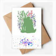 China Chengdu Panda Wordcloud Welcome Back Greeting Cards Envelopes Blank