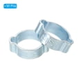 thumbnail image 3 of Uxcell 50 Pack 14-17mm Double Ear Hose Clamp, Galvanized Steel O Clip Crimp, Silver, 3 of 7