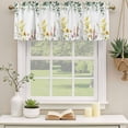 thumbnail image 2 of 2 Pack Eucalyptus Leaf Floral Valance for Window Vintage Yellow Pink Flower Rustic Green Plant Kitchen Valance Rod Pocket Short Curtain Topper Decorative Window Treatment for Living Room 60"x18", 2 of 9