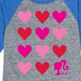 thumbnail image 3 of Barbie - Barbie Heart Grid - Toddler And Youth Raglan Graphic T-Shirt, 3 of 4