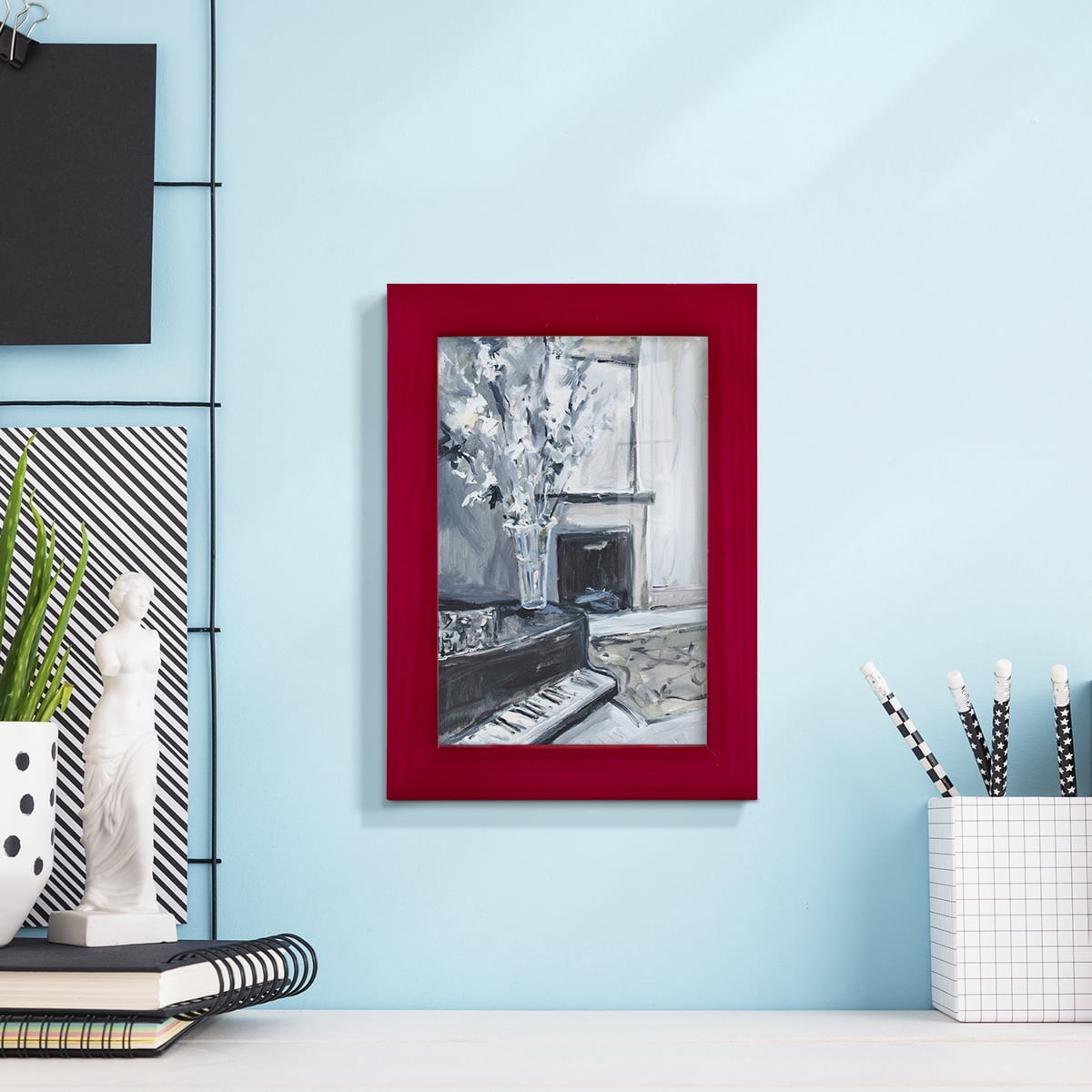 Piano Blues III - Framed Print w/glass - Cherry Red