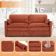 thumbnail image 3 of FamiTOP 69" Comfortable 2 Seater Sofa w/Thick Seat & Backrest Cushion, Chenille Modern Couch with Soft Pillows, Upholstered Loveseat Sofa w/Sturdy Frame for Bedroom, Office, Living Room, Orange, 3 of 7