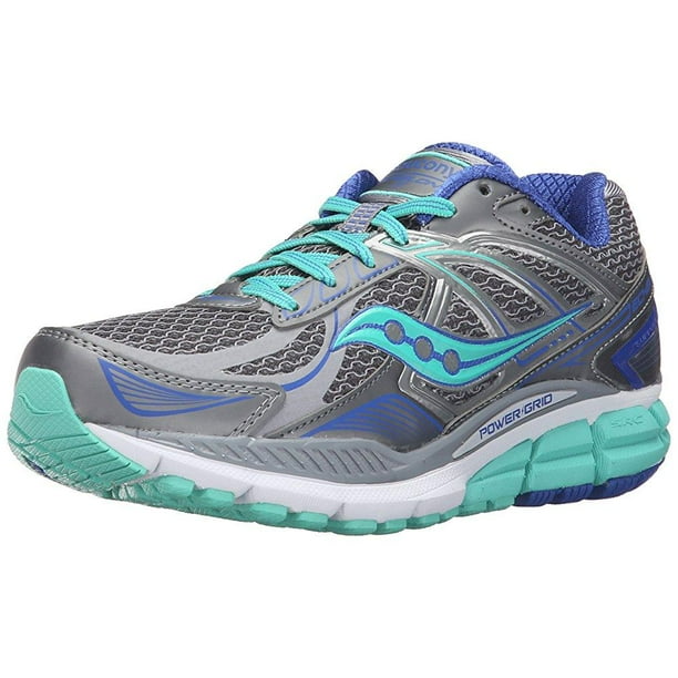 Saucony saucony women's echelon 5 running shoe, grey/mint/blue, 8.5 m