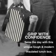 thumbnail image 4 of Lafuoo Black And White Thick Stripes Pattern Thermal Insulated One Shoulder Handheld Lunch Bag, Adjustable Shoulder Strap Leak-proof Lunch Box Unisex-One Size, 4 of 8