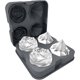 thumbnail image 1 of Ice Cube Tray, 2.5inch Ice Cube Molds, 2 Cavity Silicone Rose & 2 Diamond Ice Ball Maker, Easy Release Large Ice Cube Form for Chilling Cocktails, Wh, 1 of 4