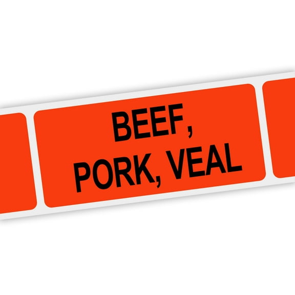 Specialty Printing Grabber Label Dayglo Red with Black Print, 1.375" x 3/4" | 1000/Roll