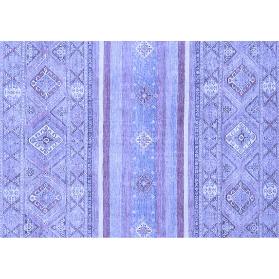 Ahgly Company Indoor Rectangle Abstract Blue Modern Area Rugs, 8' x 12'
