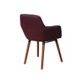 thumbnail image 5 of Set of 4 Modern Dining Upholstered Armchairs, Comfortable Chairs for Kitchen, Dining, Living Room Accent Chairs w Armrest, Wood Legs, Padded Seat, Dark Burgundy Color, 5 of 6