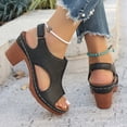 thumbnail image 6 of Sandals for Women Heel Ankle Strap Wedge Casual On Beach Open Toe Summer Shoes High Heels Peep T-Strap Cutout Back Comfy Heeled Dressy Low Arch Support Vacation Sandal, 6 of 9