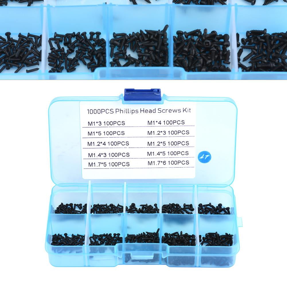Details about   Screw Assortment Kit Rust-Resistant Self-tapping Screw 1000Pcs For Watches 