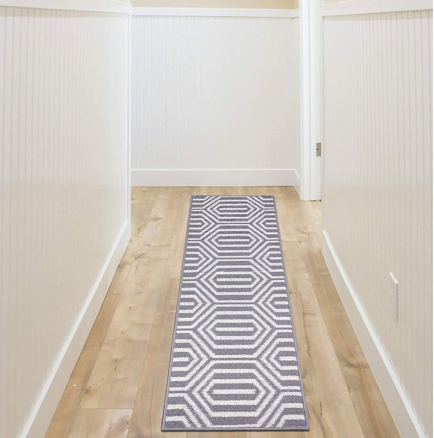 Homify Well Woven Machine Washable Runner Rug A Non Slip Indoor Outdoor Kitchen Hallway Carpet Hallway Runner 20 X59 Grey Walmart Com Walmart Com
