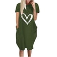 thumbnail image 2 of Robe d'Été pour Femmes 2024 Mode Grande Taille Décontractée Ample Imprimée Robe Manches Courtes Col en V Robe 50 % de Réduction!, 2 of 5