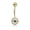 Blue, variant on AVORA 10K Yellow Gold Multi-Color Simulated Diamond CZ Evil Eye Belly Button Ring Body Jewelry (14 Gauge)