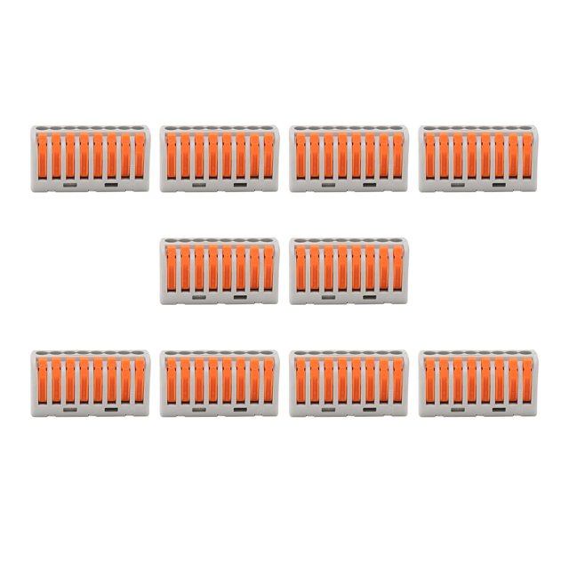 Conector industrial, 10 piezas, abrazadera de bloque de cables, conector de bloque de terminales rápido, conector de bloque de terminales compacto y liviano