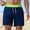 01 Dark Blue, variant on Men's Solid-Color Swim Trunks Quick-Dry Breathable Multi-Pocket Workwear Style Drawstring Waistband Summer Beach & Water Activities Lined Swim Trunks Blue L