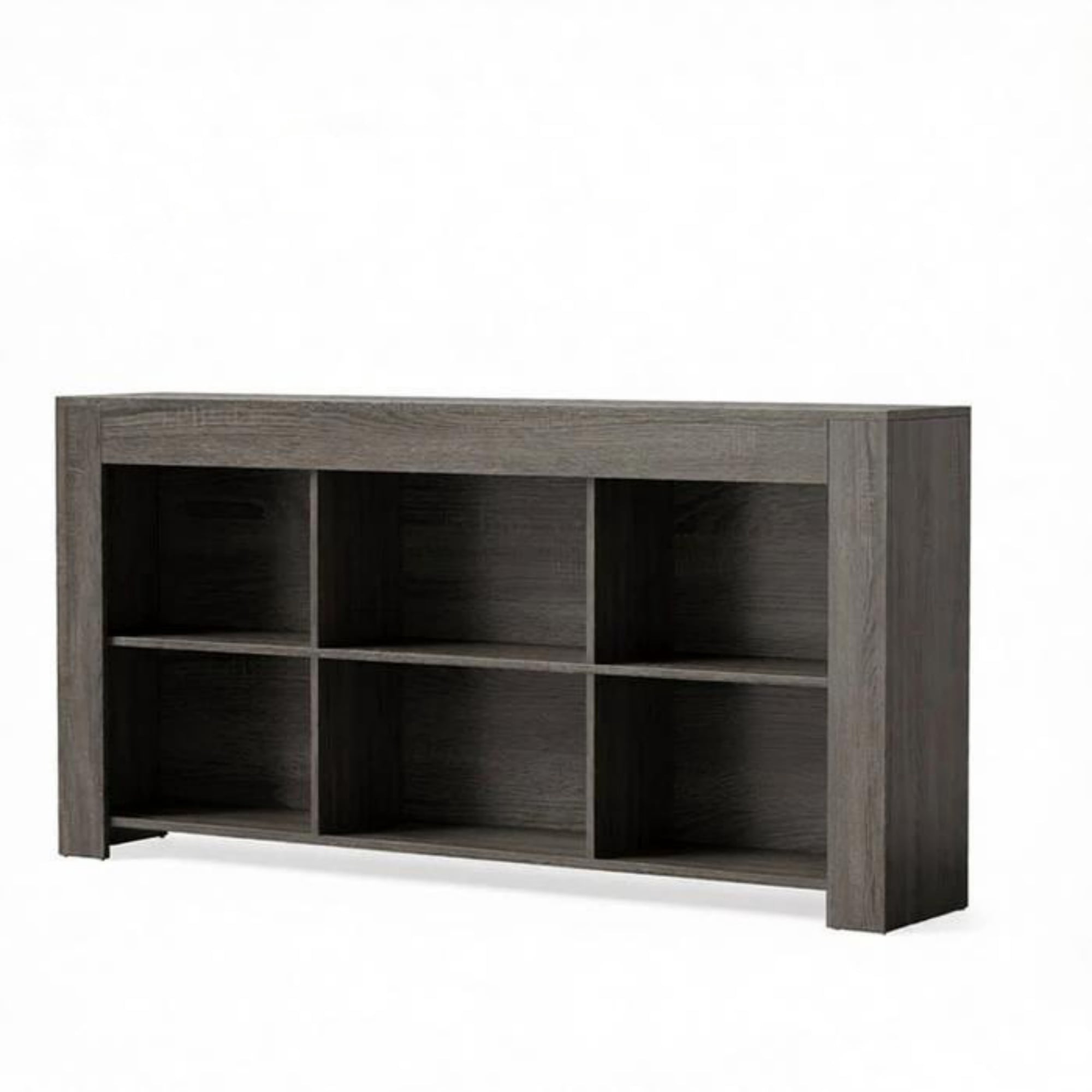 Rustic Wood Console Table with 6 Storage Cubes, 66.93 in L