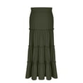 thumbnail image 5 of Women's Solid Flared Skirts Lightweight Elastic Waist Classic Midi Skirt, 5 of 6
