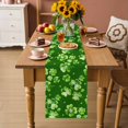 thumbnail image 2 of St. Patrick's Day Table Runner 72 Inches, Spring Shamrock Leaves Polka Dots Dark Green Bed Runner Dresser Scarves Tabletop for Indoor Outdoor Parties/Ceremony/Banquet, 13" x 72", 2 of 8