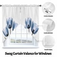 thumbnail image 3 of Blue Tulip Swag Valances for Windows 2 Pack Flower Farmhouse Swag Kitchen Curtains 36 Inches Long Rod Pocket Short Window Treatment for Kitchen Bathroom 28"x36", 3 of 8
