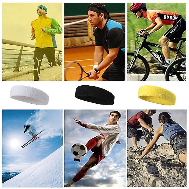 Diadema deportiva de 10 piezas para hombres y mujeres, banda para el sudor, banda elástica para el cabello, diadema de algodón antideslizante que absorbe la humedad para deportes ShuxiuWang 8390612278426