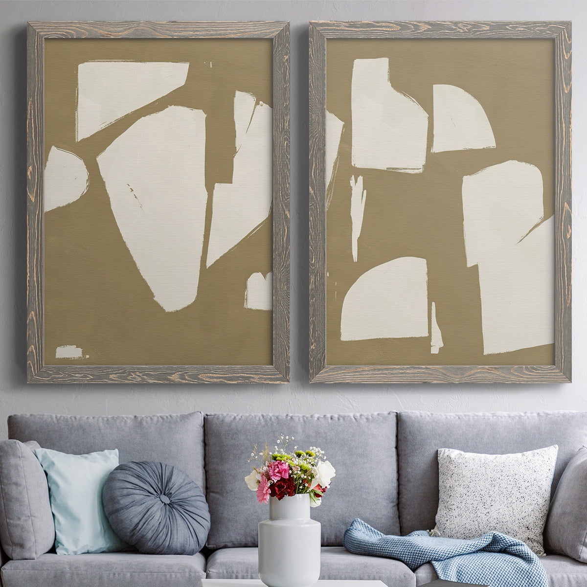 Chunky Abstract III - Premium Framed Canvas 2 Piece Set - Ready to Hang