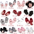 thumbnail image 3 of Zapatos De Bebé Recién Nacido Niñas Lazo-Nudo Lindo Antideslizante Niño Suela Suave Princesa Para Bautizo 0-18 Meses, 3 of 4