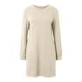 thumbnail image 4 of Robes pour Femmes Robes pour Femmes Manches Longues Décontractées Coupe Ample Mode Automne Col Rond Min, 4 of 7