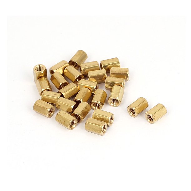 M3 x 7mm Female Threaded Brass Hex Standoff Pillar Rod Spacer Coupler