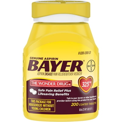 Buy Genuine Bayer Aspirin Pain Reliever Fever Reducer Coated Tablets 325 Mg 200 Ct Online In Vietnam 12444552