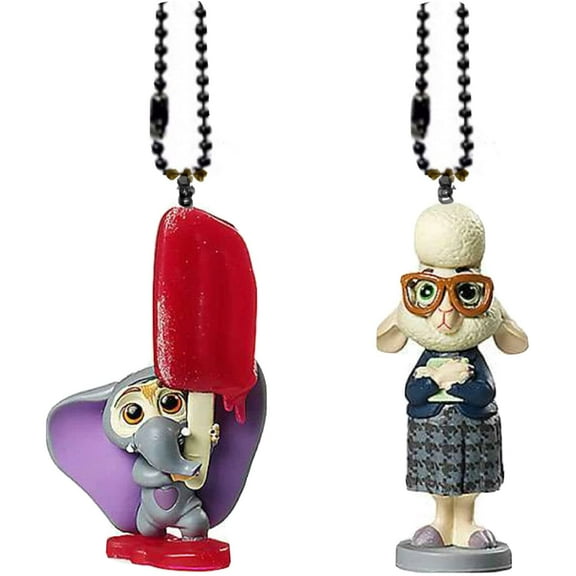 Zootopia Mayor Bellwether Lamb & Elephant Set Keychain Dangler Ornament Figure
