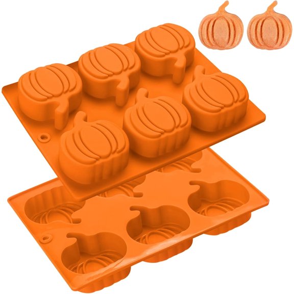 2PCS 6-Cup Muffin Pan, Cupcake Baking Pan for Oven, Pumpkin Shaped Mini cake pan, Easy Clean & Dishwasher Safe - Send Goods from Local Warehouse