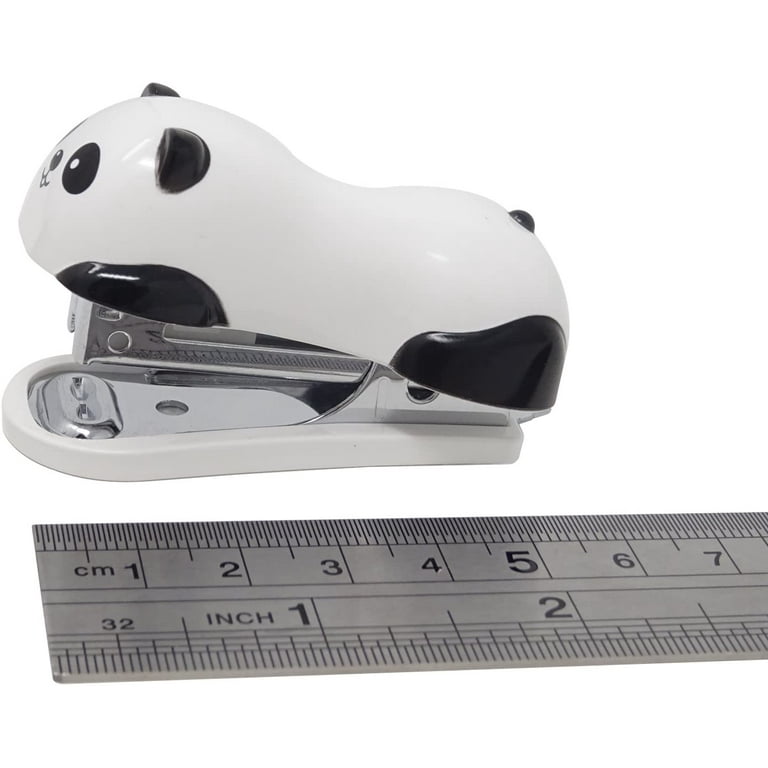 Heldig Portable Mini Cute Panda Desktop Stapler Set with 1000PCS No.10  Staples for Office School Home or Travel UseB 